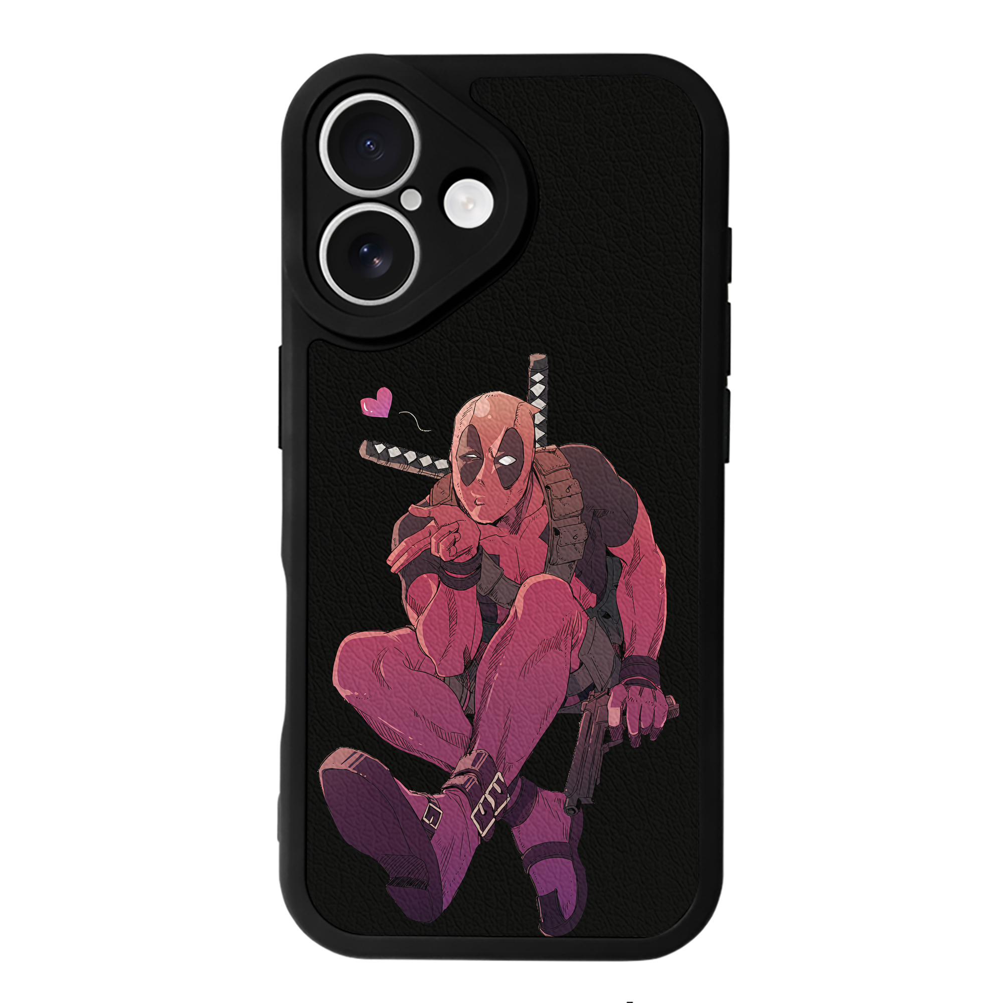 （画像用） Deadpool デッドプール 【iPhone 16シリーズ対応】シリコンスマホケース（レザー調） 材質：シリコン
